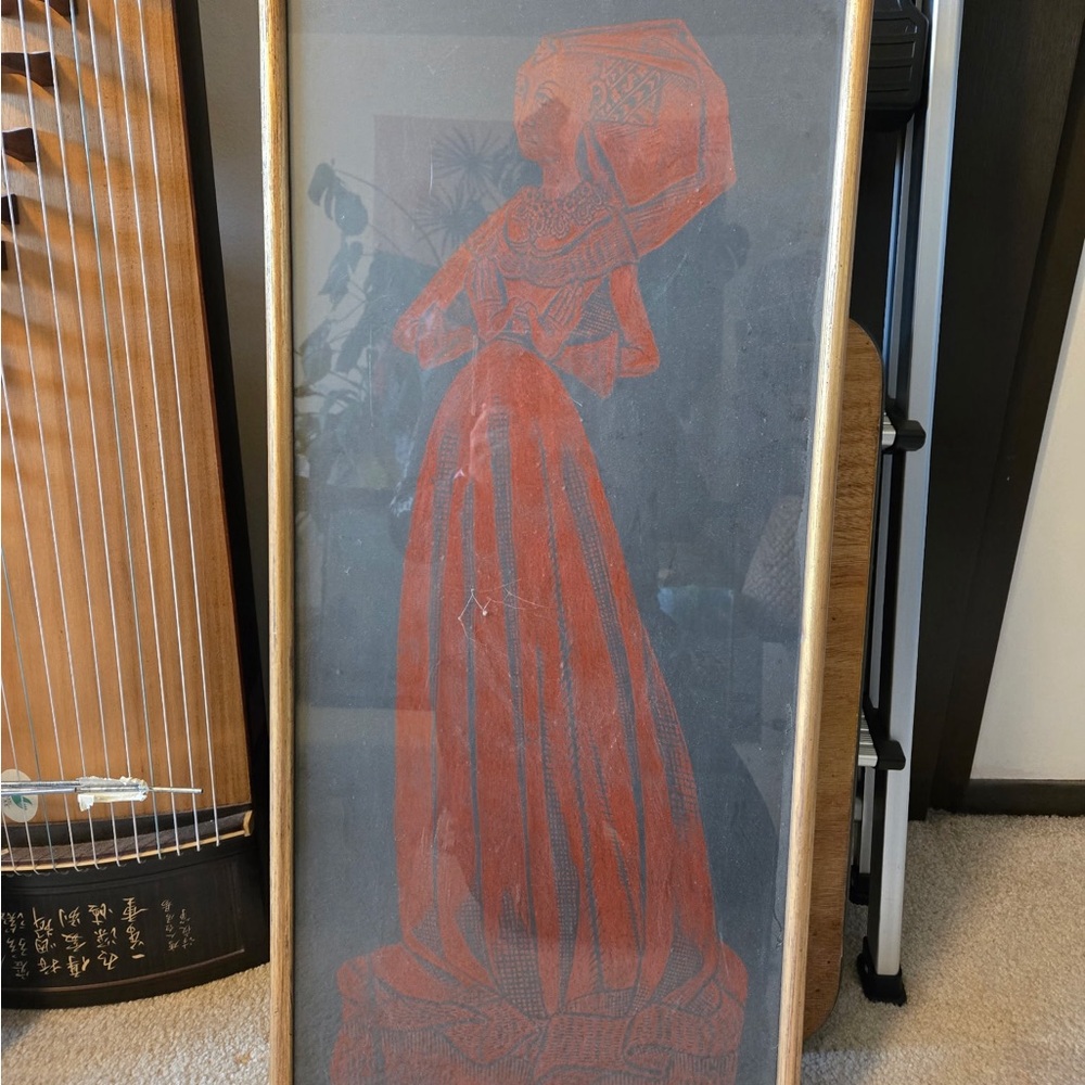 Vintage Gravestone Rubbing Of Margaret Bernard Peyton.